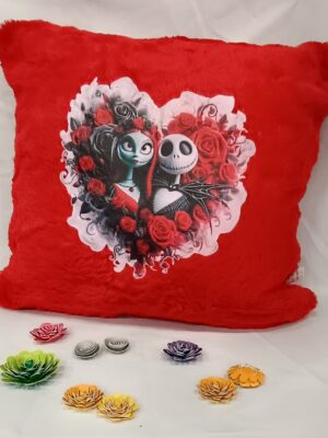 Cojín Jack y Sally corazón